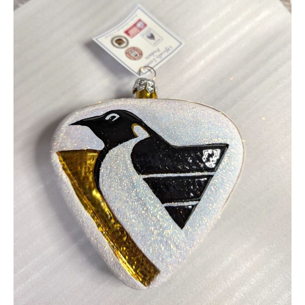 Pittsburg Penguins NHL Glasscots Slavic Treasures Blown Glass Christmas Ornament